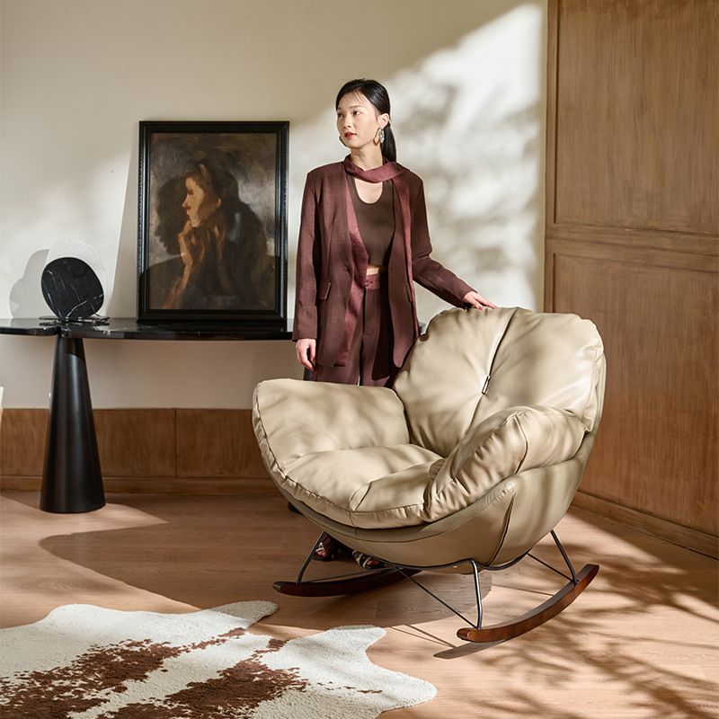 设计师单人摇椅意式轻奢客厅阳台