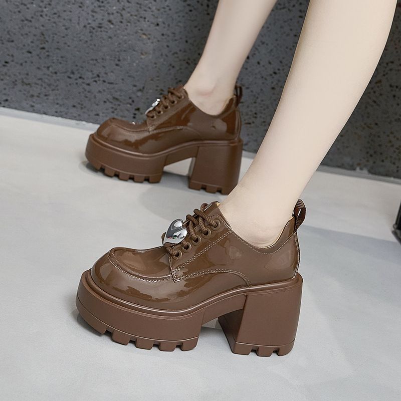 乐福鞋女2024年秋季新款厚底粗跟