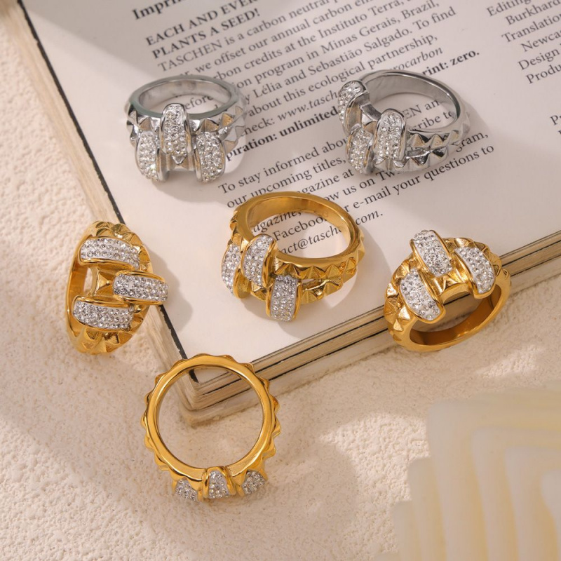 法式时尚简约个性齿轮造型双层戒