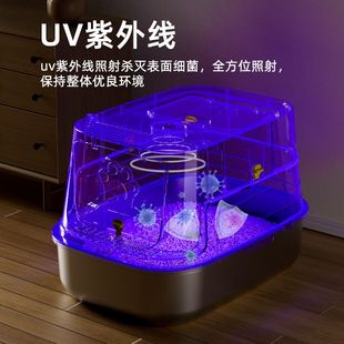 Litter Cat Box Fully Deodorization Stainless Enclosed Steel