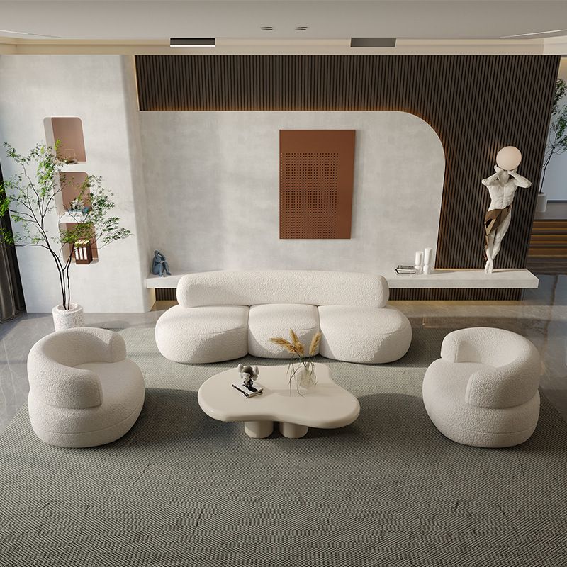 北欧侘寂风布艺羊羔绒小户型美容