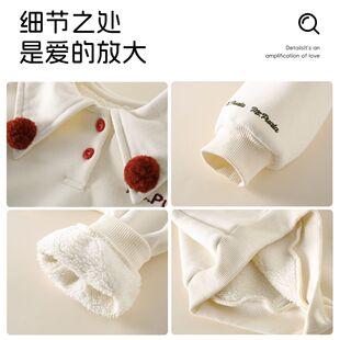 冬季新款童装婴幼童A类女宝宝过年衣服亲肤舒适保暖加绒新年卫衣