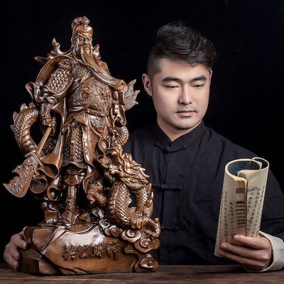 骑龙关公财神摆件店铺开业供奉礼