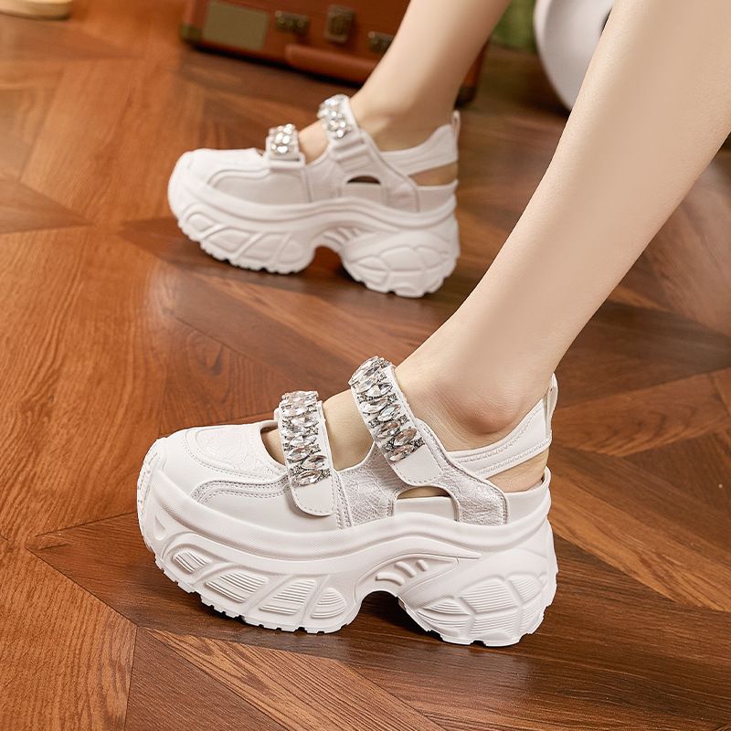 厚底内增高老爹鞋女2025夏季新款