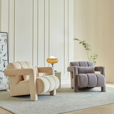 单人沙发椅轻奢客厅卧室奶油风设