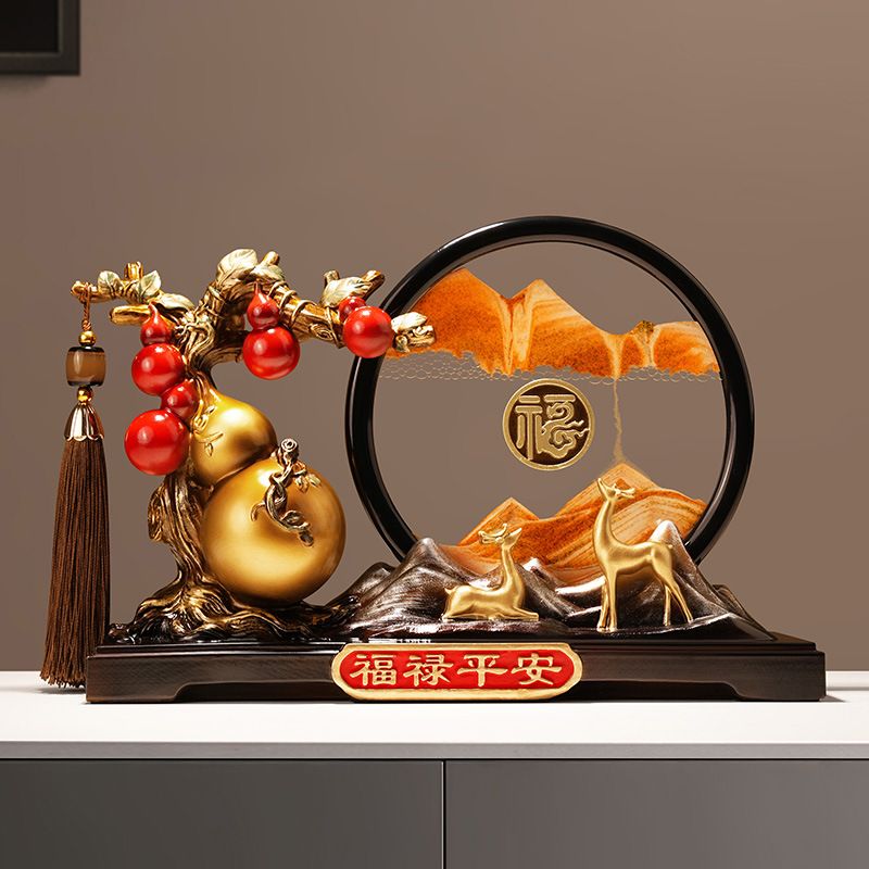 贝汉美创意新中式福禄流沙画玄关客厅办公室装饰品摆件乔迁伴手礼图片
