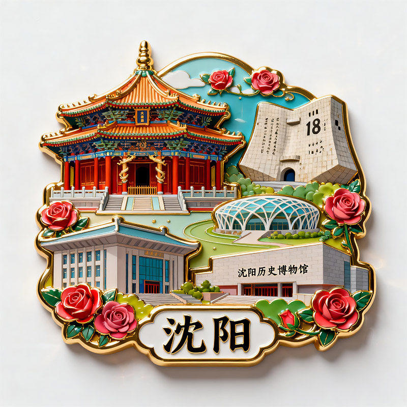 沈阳故宫文创金属浮雕冰箱贴
