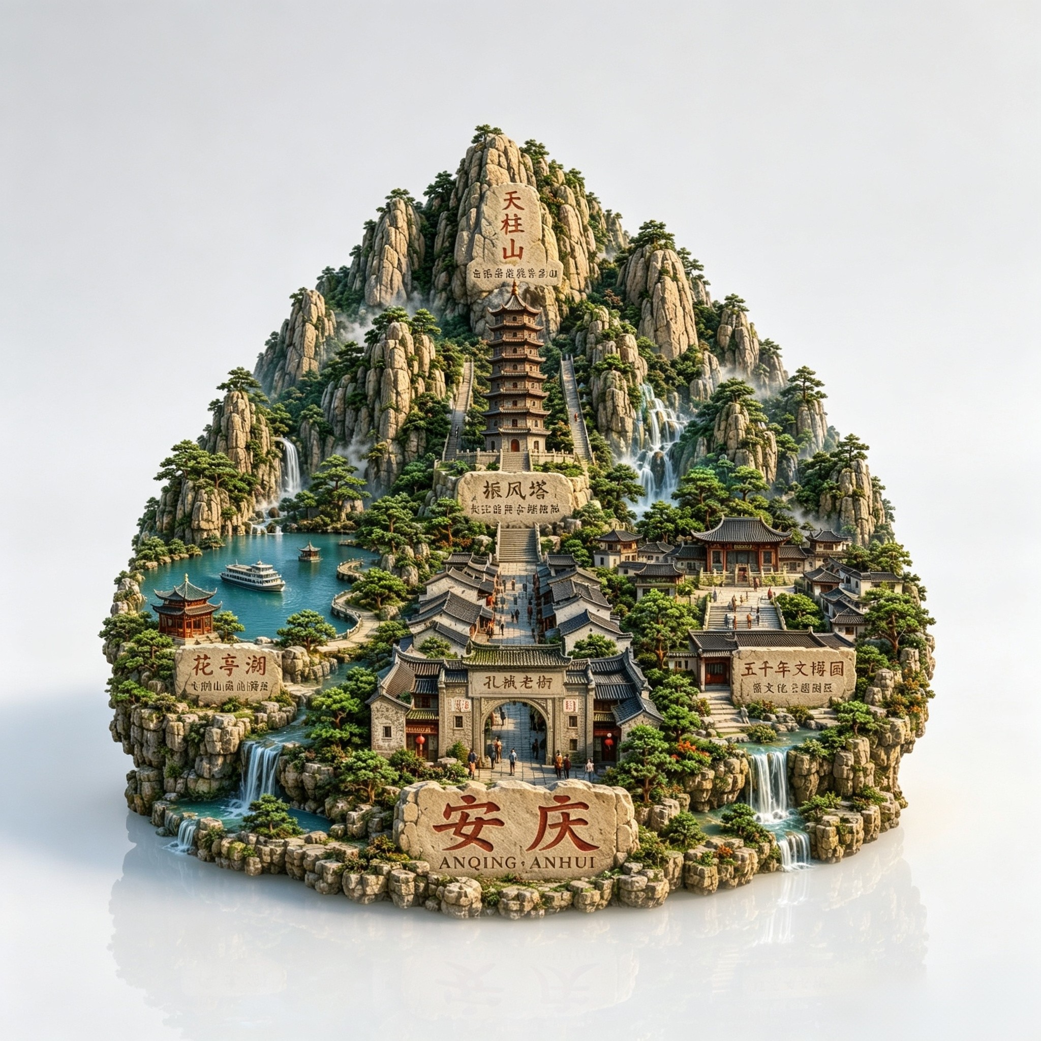 安庆天柱山振风塔3D浮雕冰箱贴