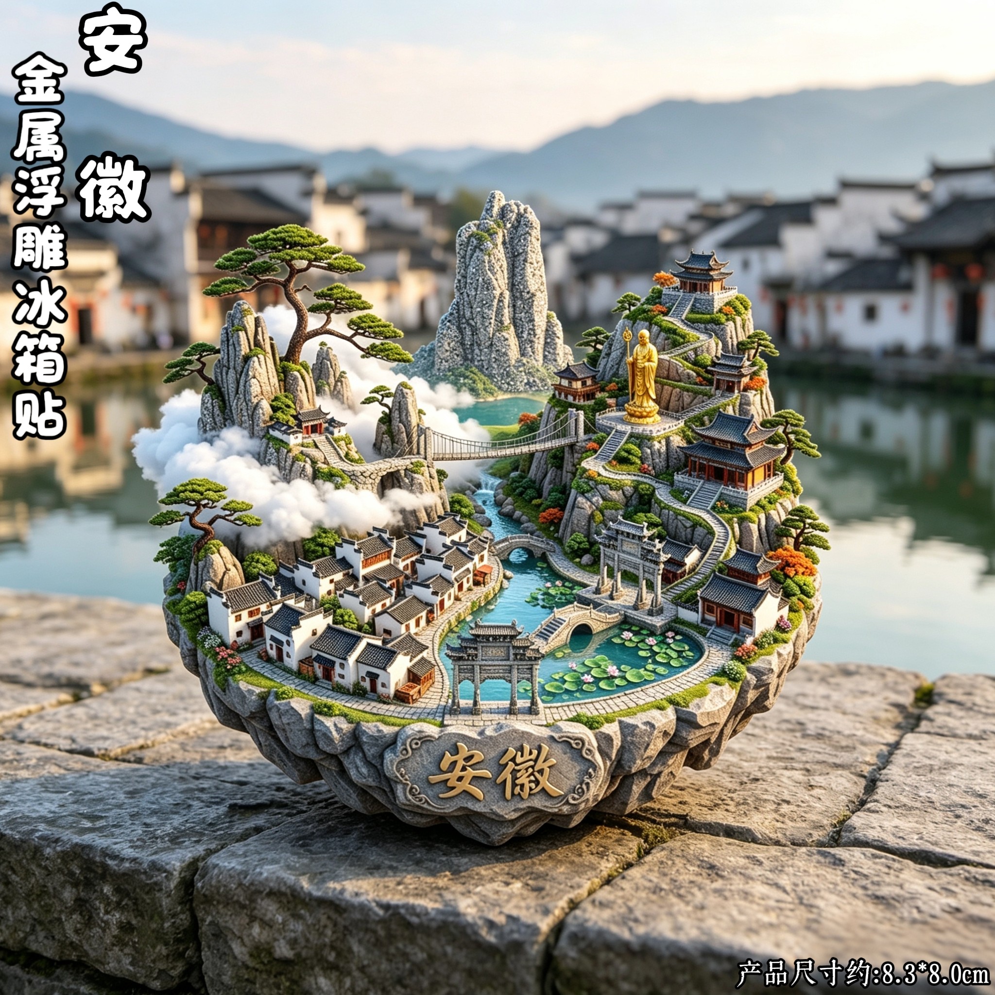 安徽3D浮雕金属文创纪念冰箱贴