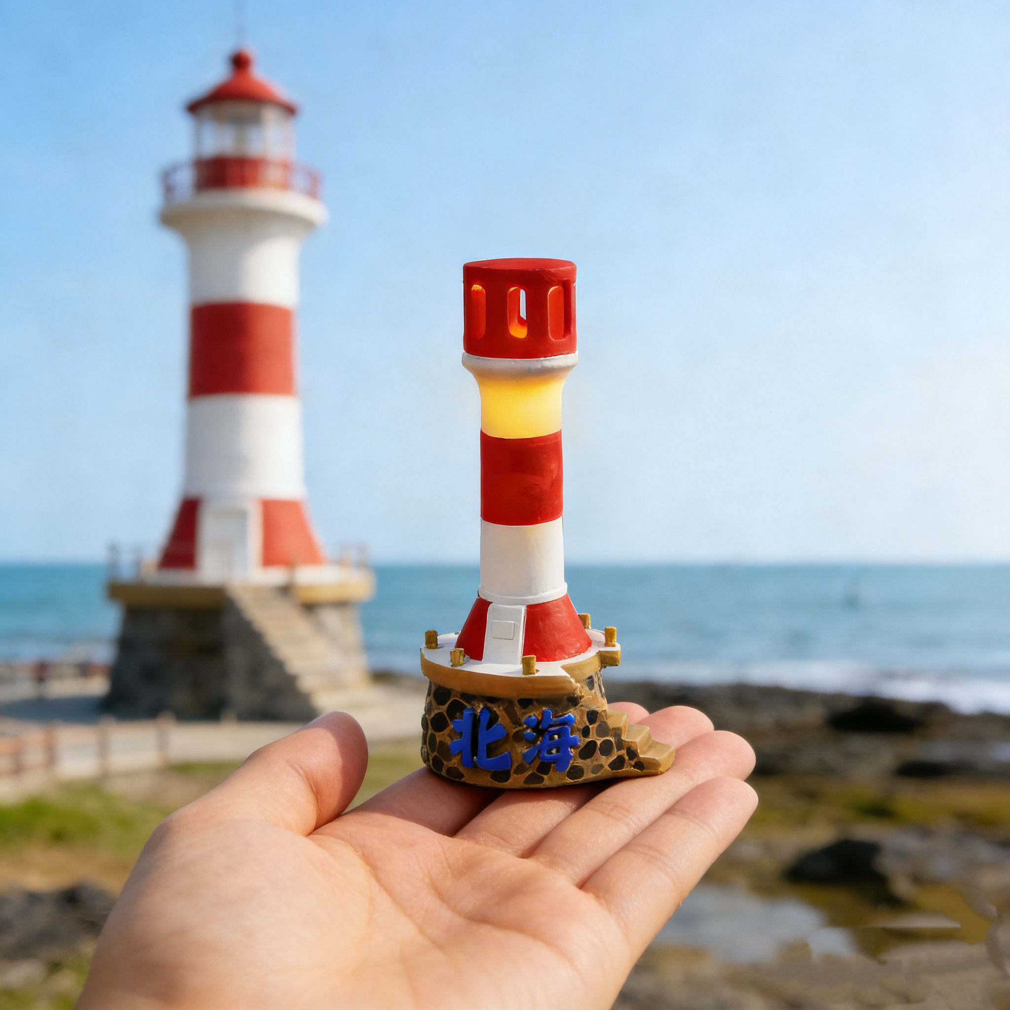 北海涠洲岛灯塔发光冰箱贴夜灯磁贴树脂立体旅游纪念品摆件伴手礼