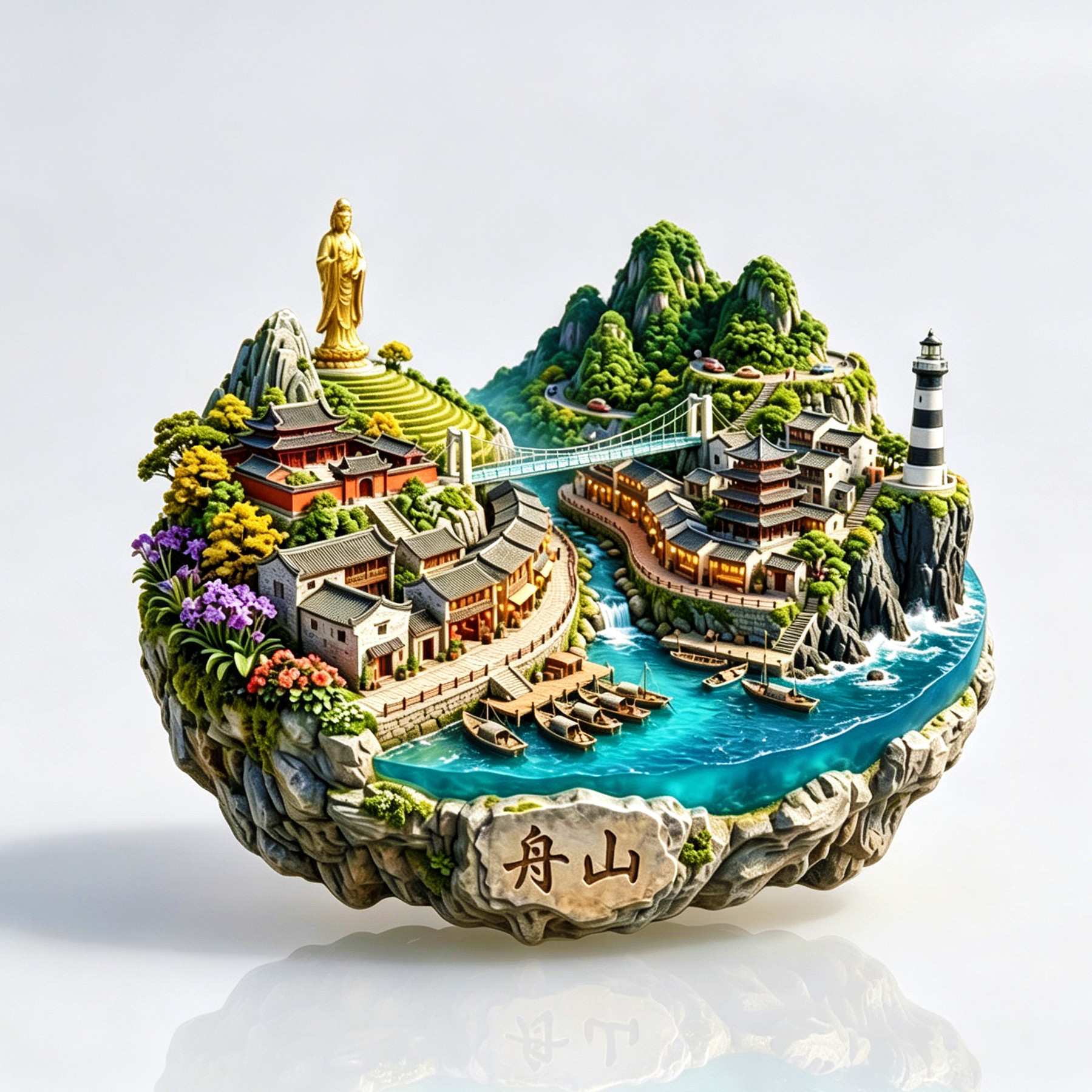 舟山普陀山3D冰箱贴文创伴手礼