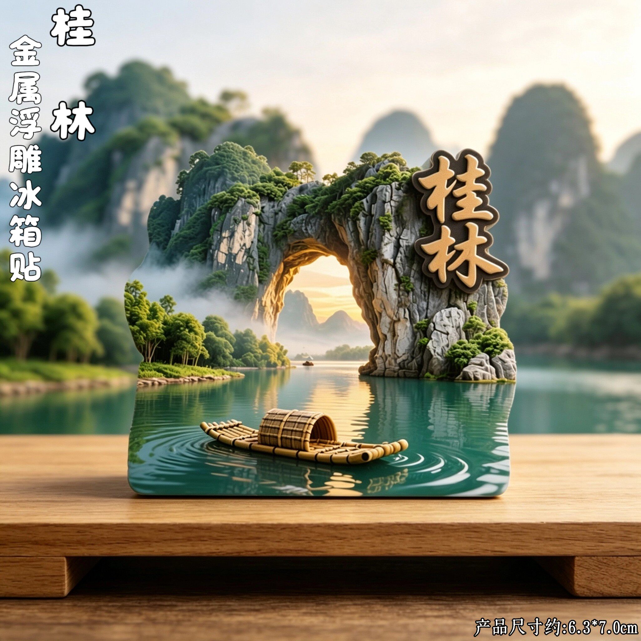 桂林3D金属浮雕文创冰箱贴