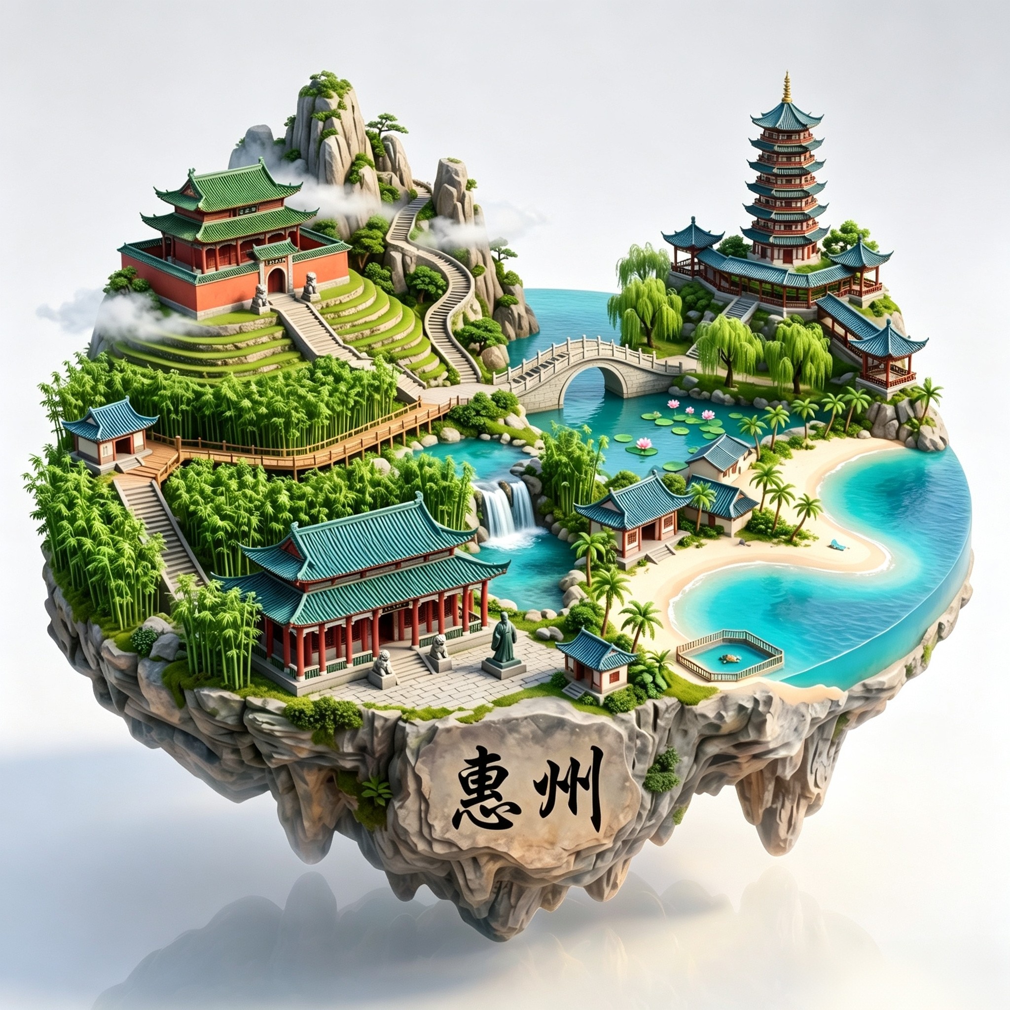 惠州罗浮山3D冰箱贴伴手礼