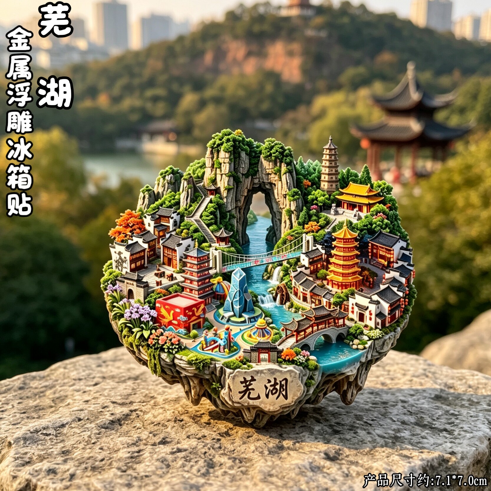 芜湖文创金属立体冰箱贴伴手礼