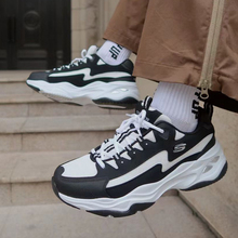 正品斯凯奇D'LITES 4.0女子4代黑白厚底运动老爹熊猫鞋149491-BKW