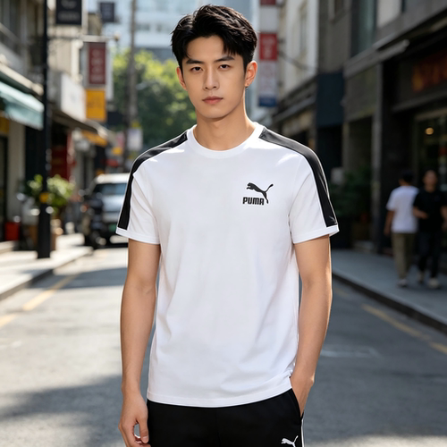 正品彪马PUMA男款T7 ICONIC RG Tee运动休闲舒适短袖629176-02
