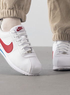 正品耐克CLASSIC CORTEZ阿甘鞋经典白红蓝运动休闲鞋女DM0950-115