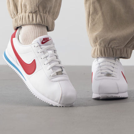 正品耐克CLASSIC CORTEZ阿甘鞋经典白红蓝运动休闲鞋女DM0950-115
