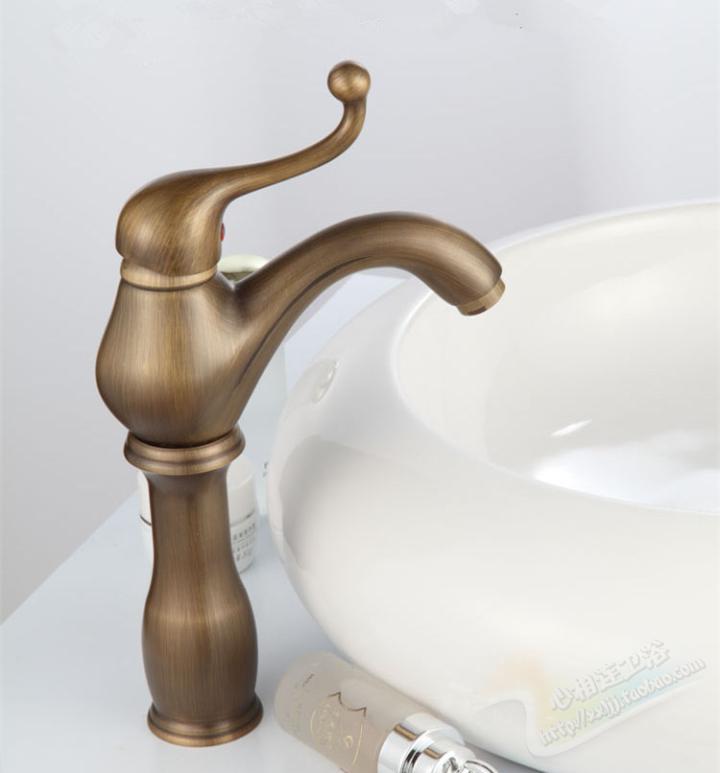 冠爵拉丝加高复古艺术面盆龙头