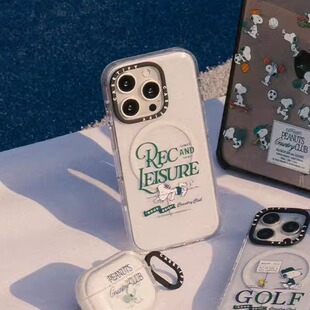 现货CASETiFY联名Peanuts史努比休闲娱乐手机壳适用苹果iPhone16Pro/Max/15/14/13/12Plus镜面磁吸保护套潮牌