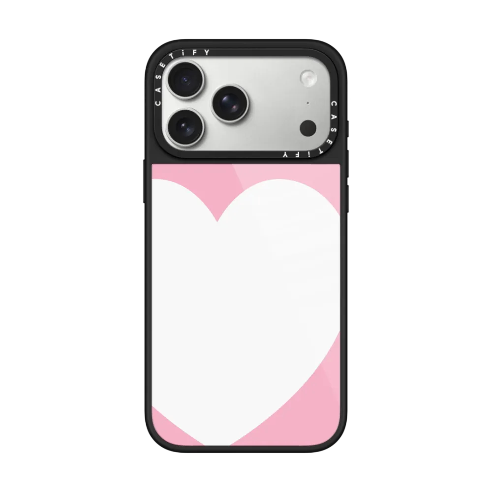 现货CASETiFY白色爱心粉底手机壳适用苹果iPhone17ProMax/16/15/14/13/12Plus磁吸Air保护套防摔时尚印花潮牌