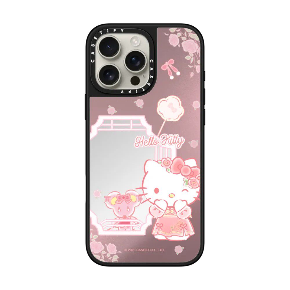现货CASETiFY联名Sanrio花窗春韵凯蒂猫手机壳适用苹果iPhone16ProMax/15/14/13/12Plus镜面磁吸保护套三丽鸥
