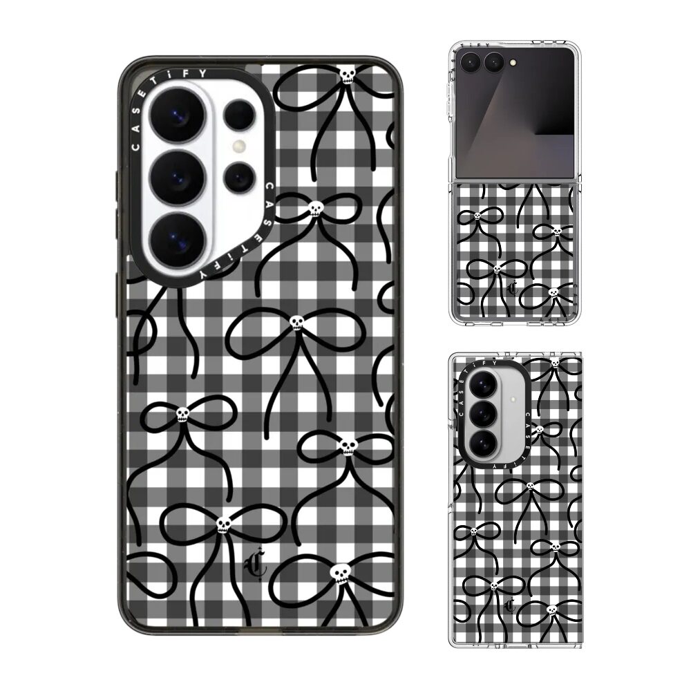 现货CASETiFY艺术家Chiara LB Art骷髅蝴蝶结手机壳适用samsung三星S26/25/24Ultra+Z Flip/Fold7/6保护套潮