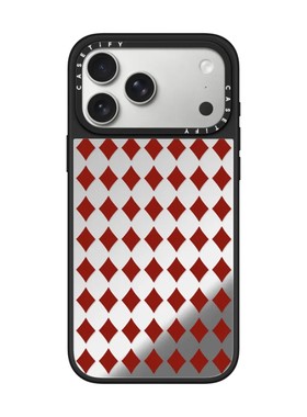 现货CASETiFY红色方块格手机壳适用苹果iPhone17ProMax/Air/16/15/14/13Plus镜面磁吸保护套防摔潮牌时尚印花