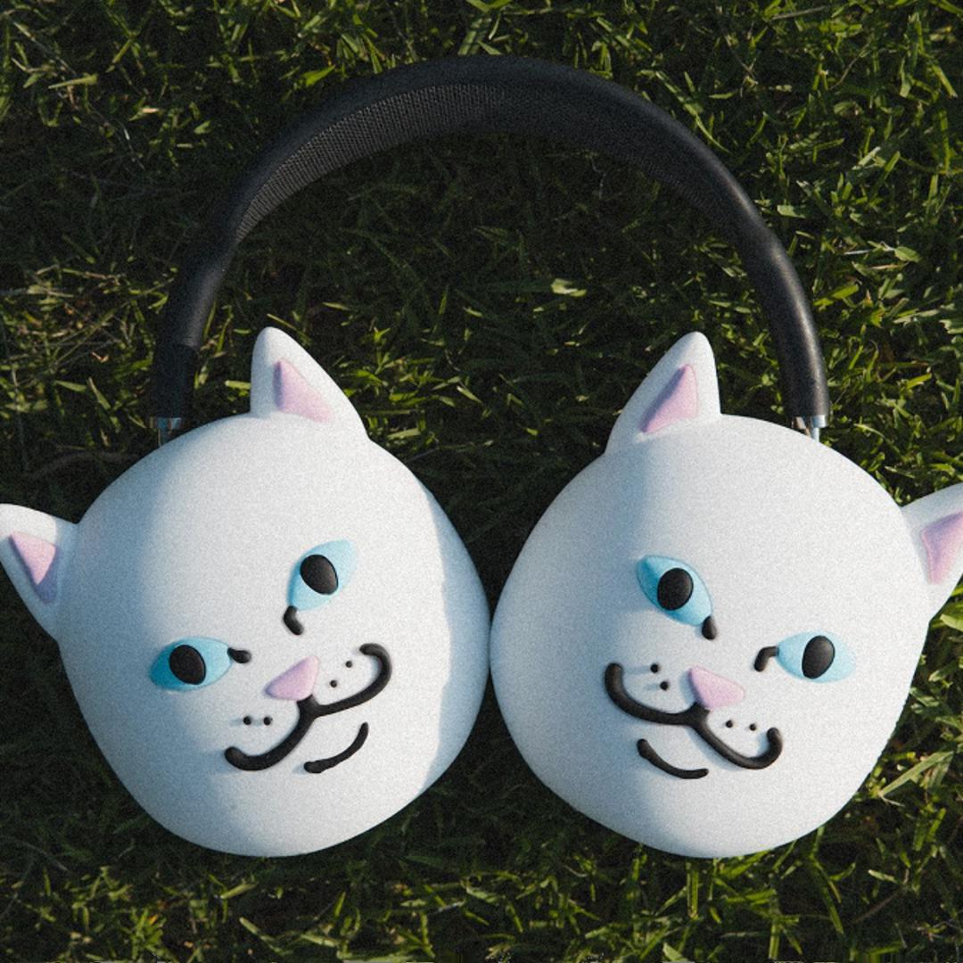 CASETiFY联名RIPNDIP中指猫限量珍藏版头戴式耳机保护壳适用苹果AirPods Max防摔套硅胶麦罩造型时尚卡通潮牌