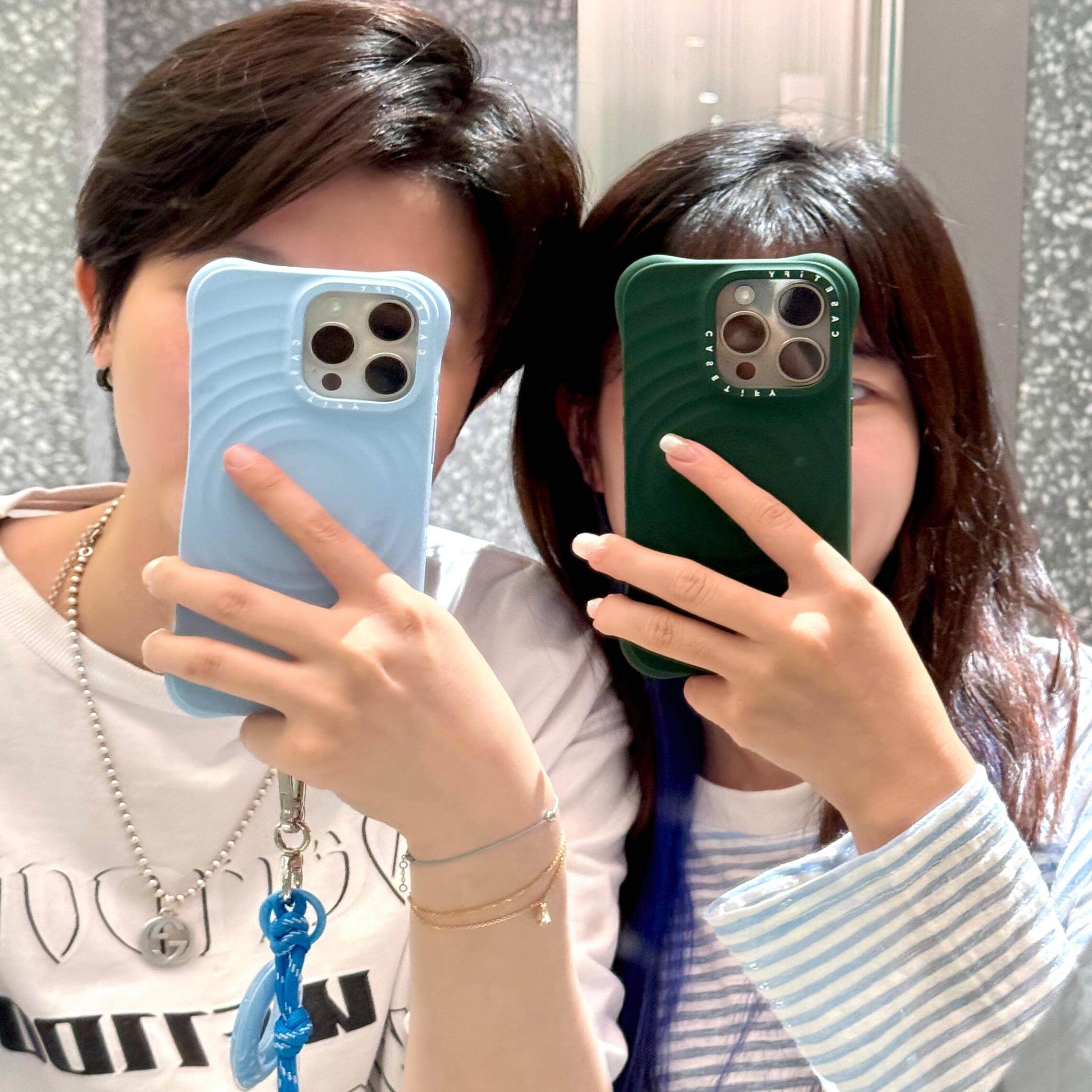 现货CASETiFY波漾蓝色墨绿适用苹果iPhone16ProMax磁吸17手机壳Magsafe夏日小清新简约波浪液态硅胶保护套ins