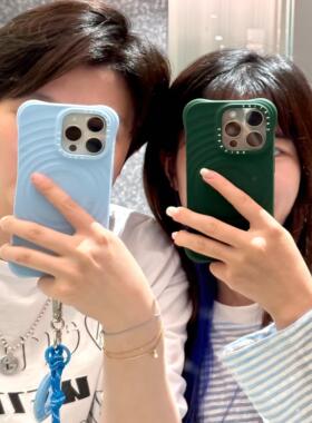 现货CASETiFY波漾蓝色墨绿适用苹果iPhone16ProMax磁吸17手机壳Magsafe夏日小清新简约波浪液态硅胶保护套ins