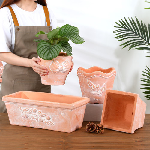 帝罗马大花盆透气粗陶简约特价