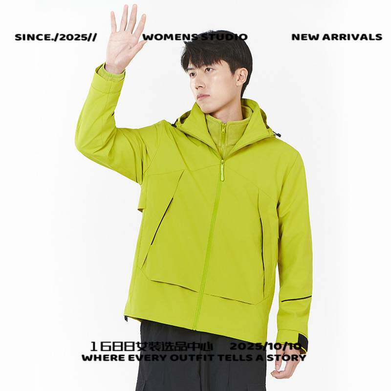 泉州石狮男款冲锋衣冲锋衣三合一侣新款防风防水户外可拆卸复合银