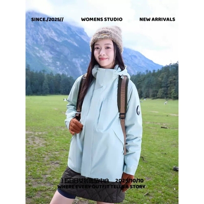 泉州犇潮服饰同款冲锋衣女三合一冲锋衣男户外防风防水可拆外套骑