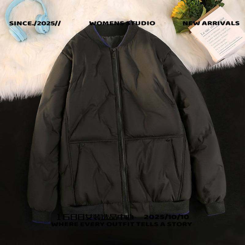 嘉兴平湖高端羽绒服男士外套冬新款棉服青年款棒球领夹克休闲棉衣