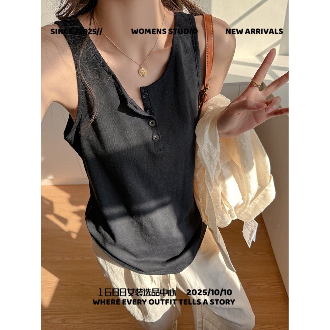 广州晴雅服饰慵懒风宽松大版型百搭打底小背心士女内搭无袖吊带可