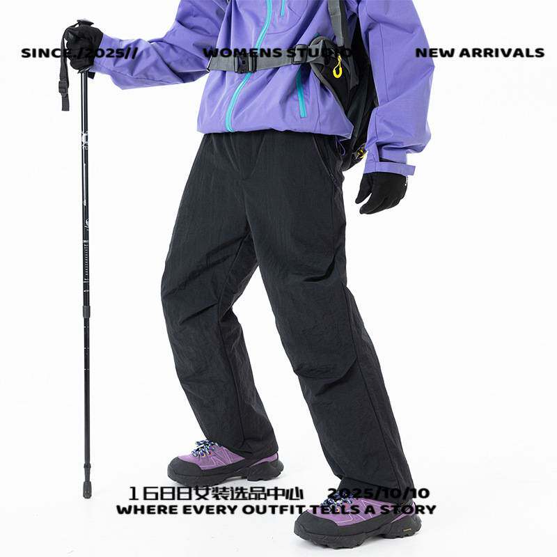 开乐夫服饰夹克户外登山运动冲锋保暖羽绒裤冬季男女款白鸭绒宽松