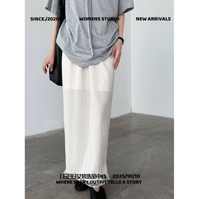 广州内赫服饰韩系简约波点蕾丝花边半身裙女夏季新款松紧高腰百搭