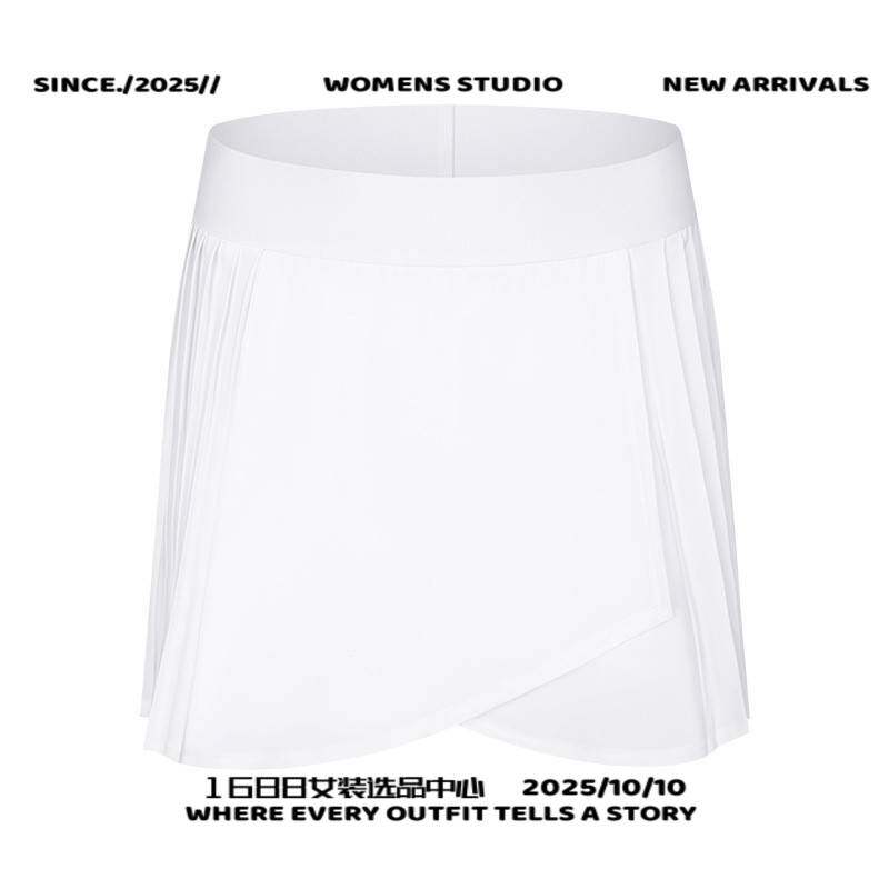 石狮市缔千服饰有限公司新品降温三分运动裤裙时伽褶皱裙摆网球裙