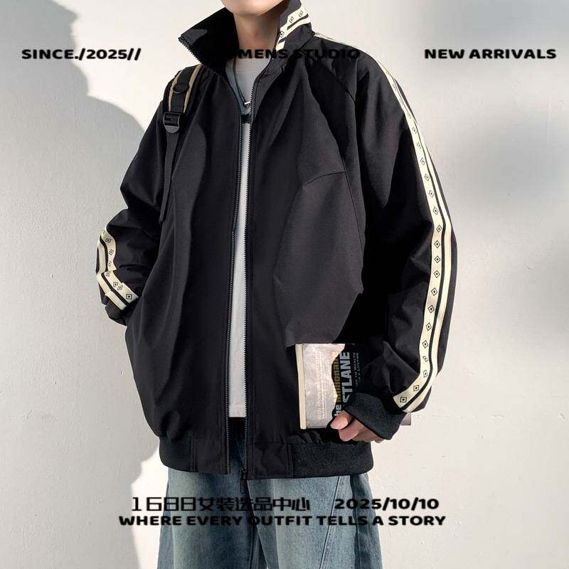 特别特羽绒服女款夹克外套男士春季新款青少年纯色翻领条纹高级时