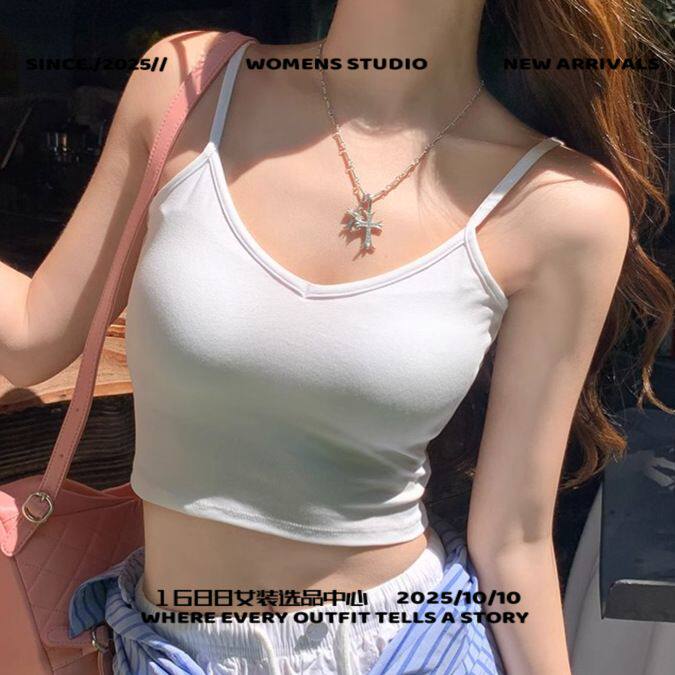 虎门高端女装背吊带文胸一体带胸垫背心女新款外穿内衣打底内搭上