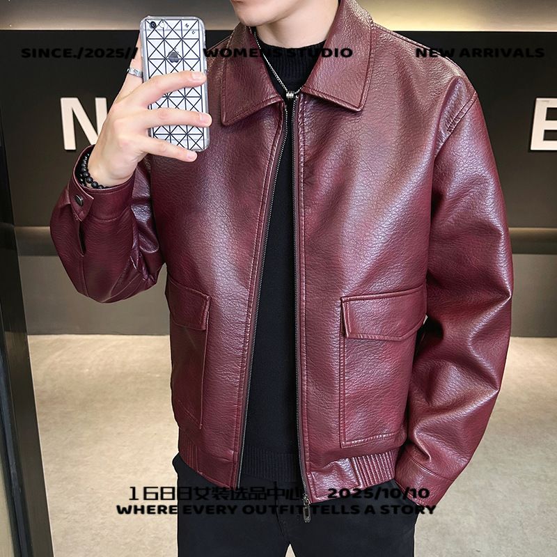 石狮冲锋衣专供新款皮衣夹克男美式复古工装风硬朗松弛老钱风街头