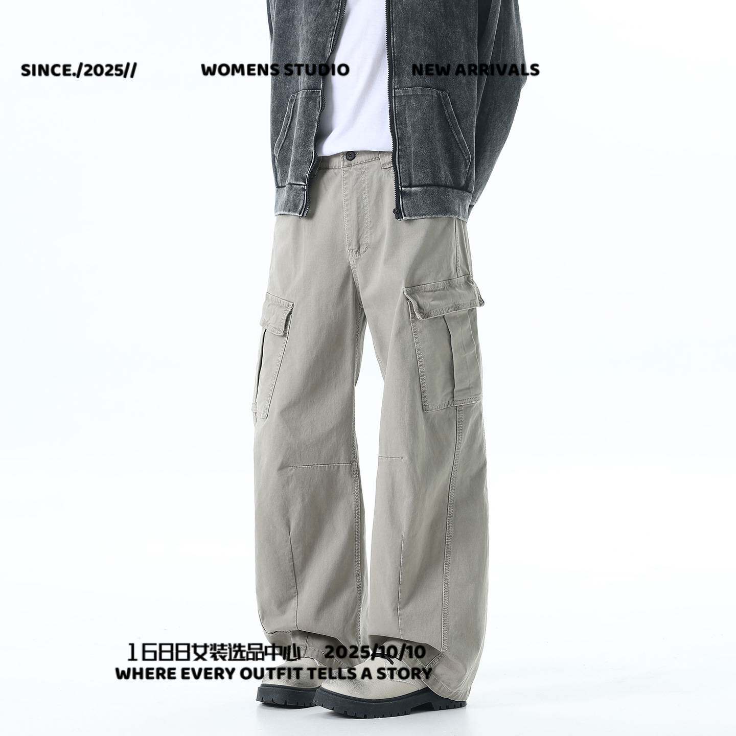 南京科曼羽绒女款裤子男美式街头多口袋休闲工装裤男春秋季新款百