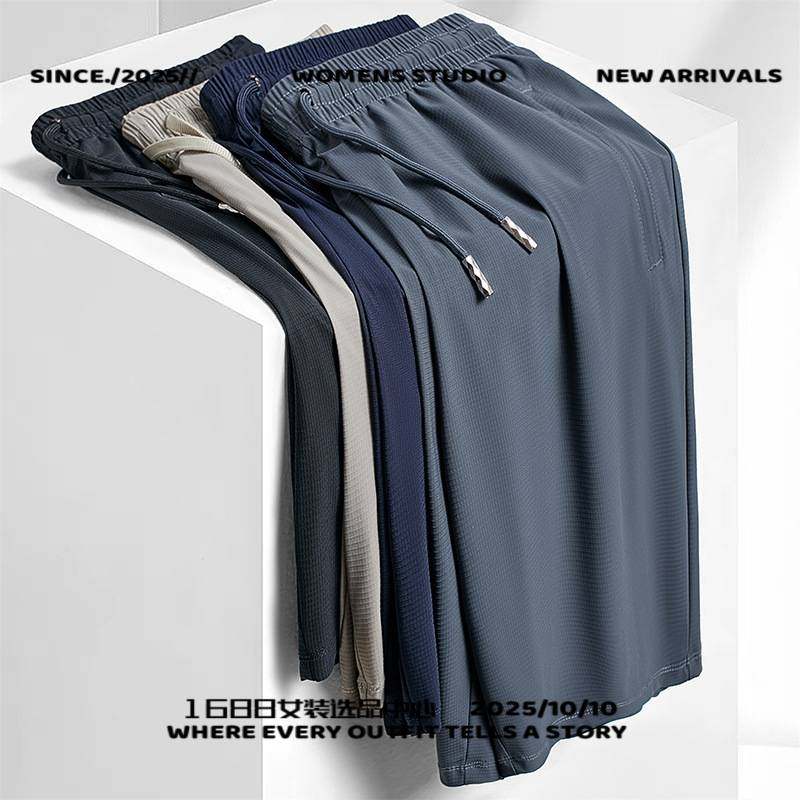 广东真美制衣夏季冰丝短裤男士宽松休闲五分裤加大码速干超薄运动