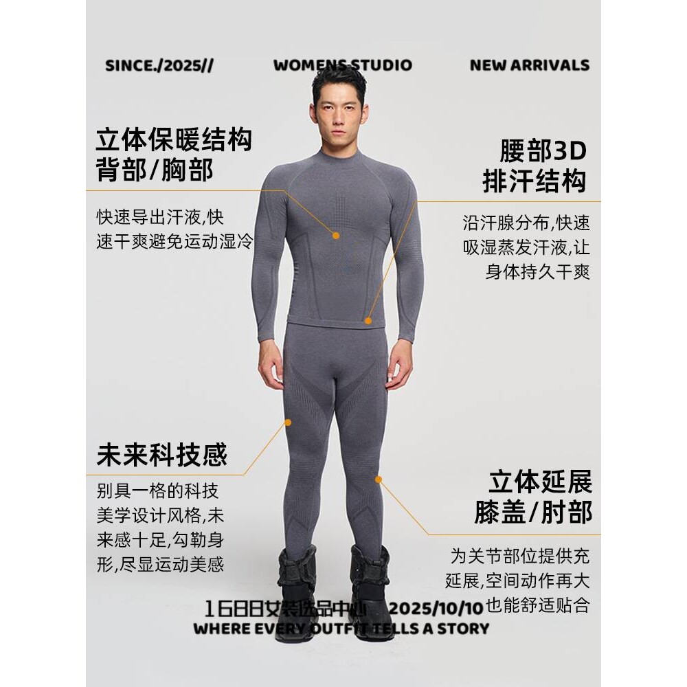 宁波大树运动内衣新款秋冬滑雪速干衣男女户外滑雪骑行排汗保暖功