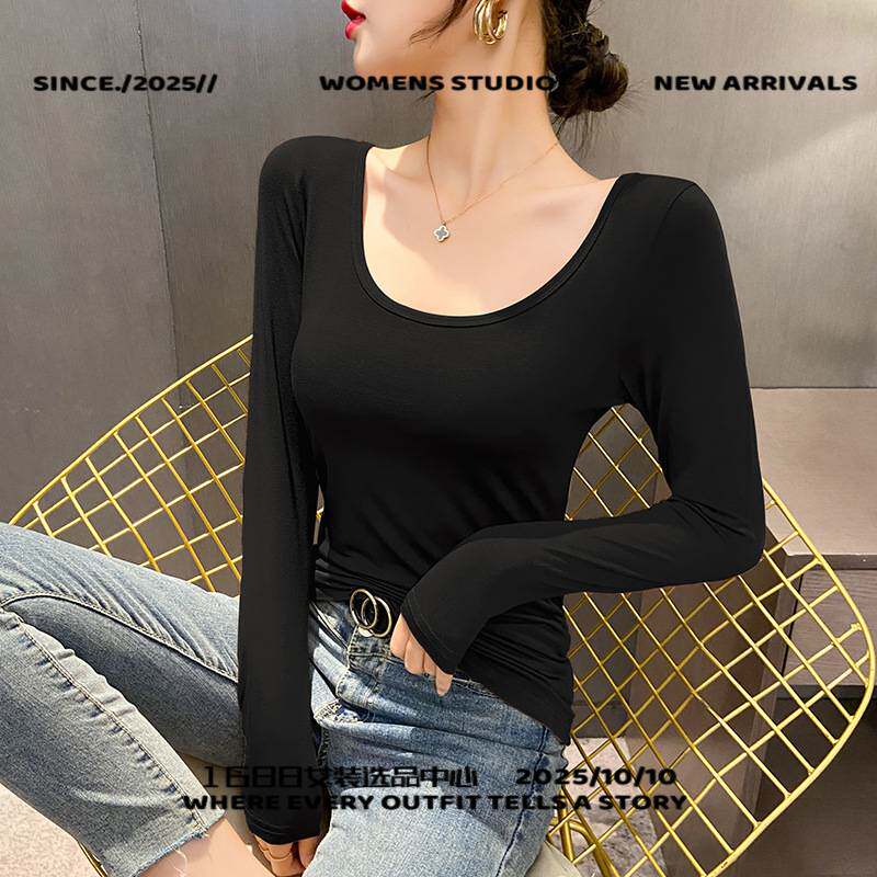 石狮市独登者服饰双领打底衫女薄款弹力长袖恤肌底衣修身显瘦低领