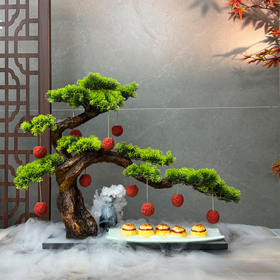 网红酒店干冰荔枝虾球盘