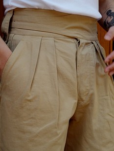 英式廓尔喀长裤宽松高腰工装裤日系卡其军工军旅复古美式高级秋冬