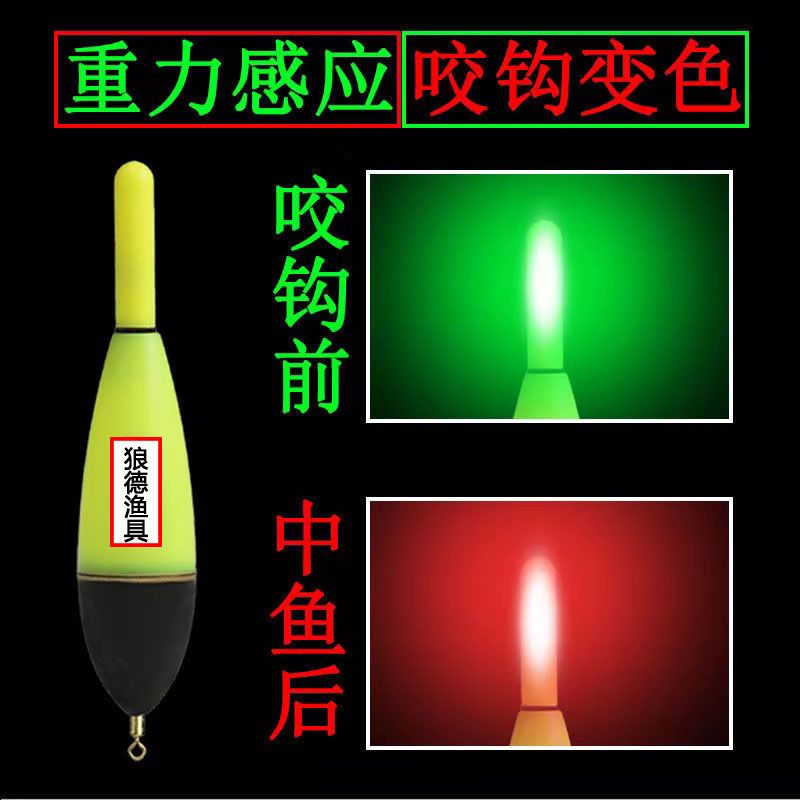 远投矶钓电子漂夜光咬钩变色日