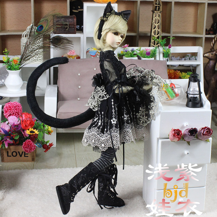 bjd3分娃衣 sd洋装bjd猫女装 浅紫娃衣8018